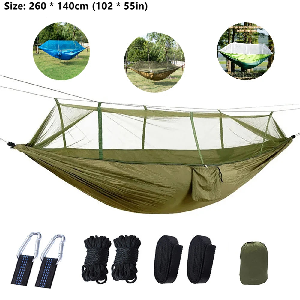 Double Hammock with Mosquito Net – Lightweight Outdoor Camping Swing
