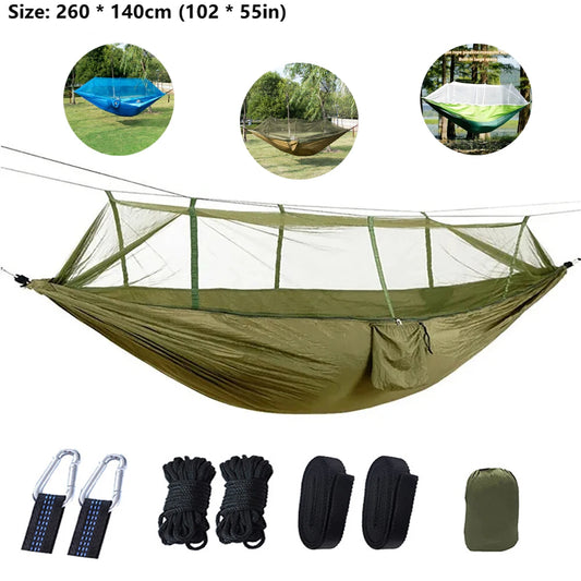 Double Hammock with Mosquito Net – Lightweight Outdoor Camping Swing