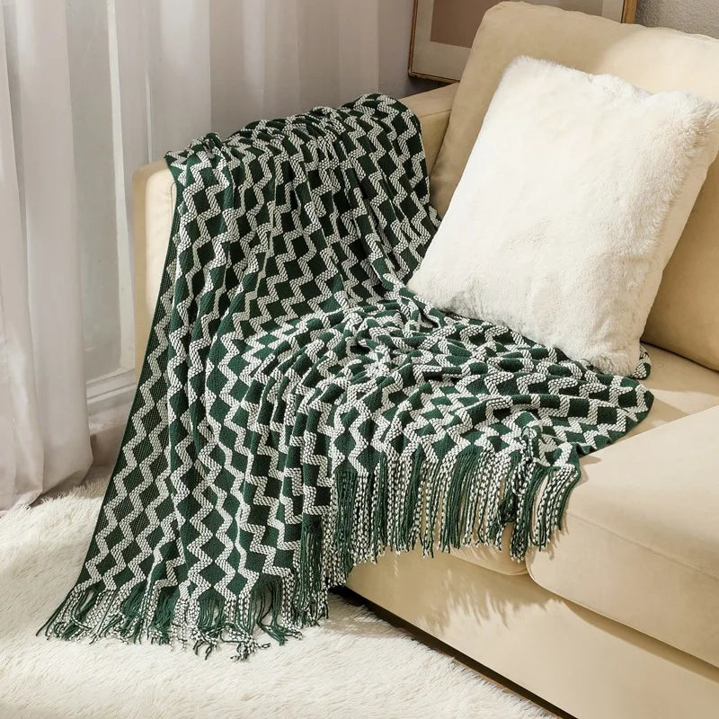 Cozy Knit Throw Blanket – Soft, Lightweight &amp; Travel-Friendly