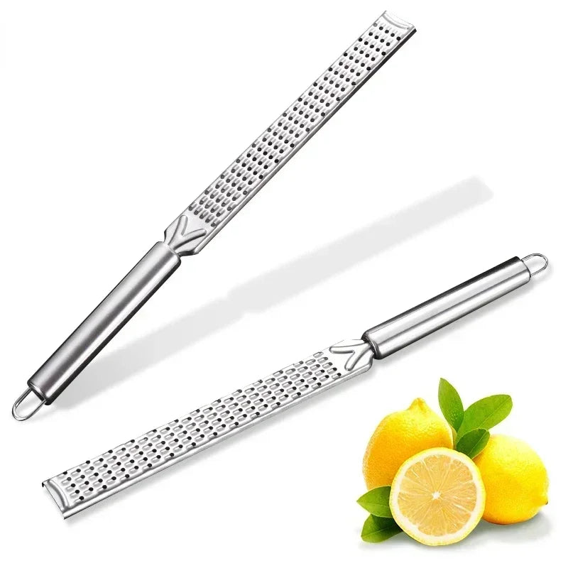 Stainless Steel Flat Zester & Grater – Long Handle Citrus, Cheese & Vegetable Grater