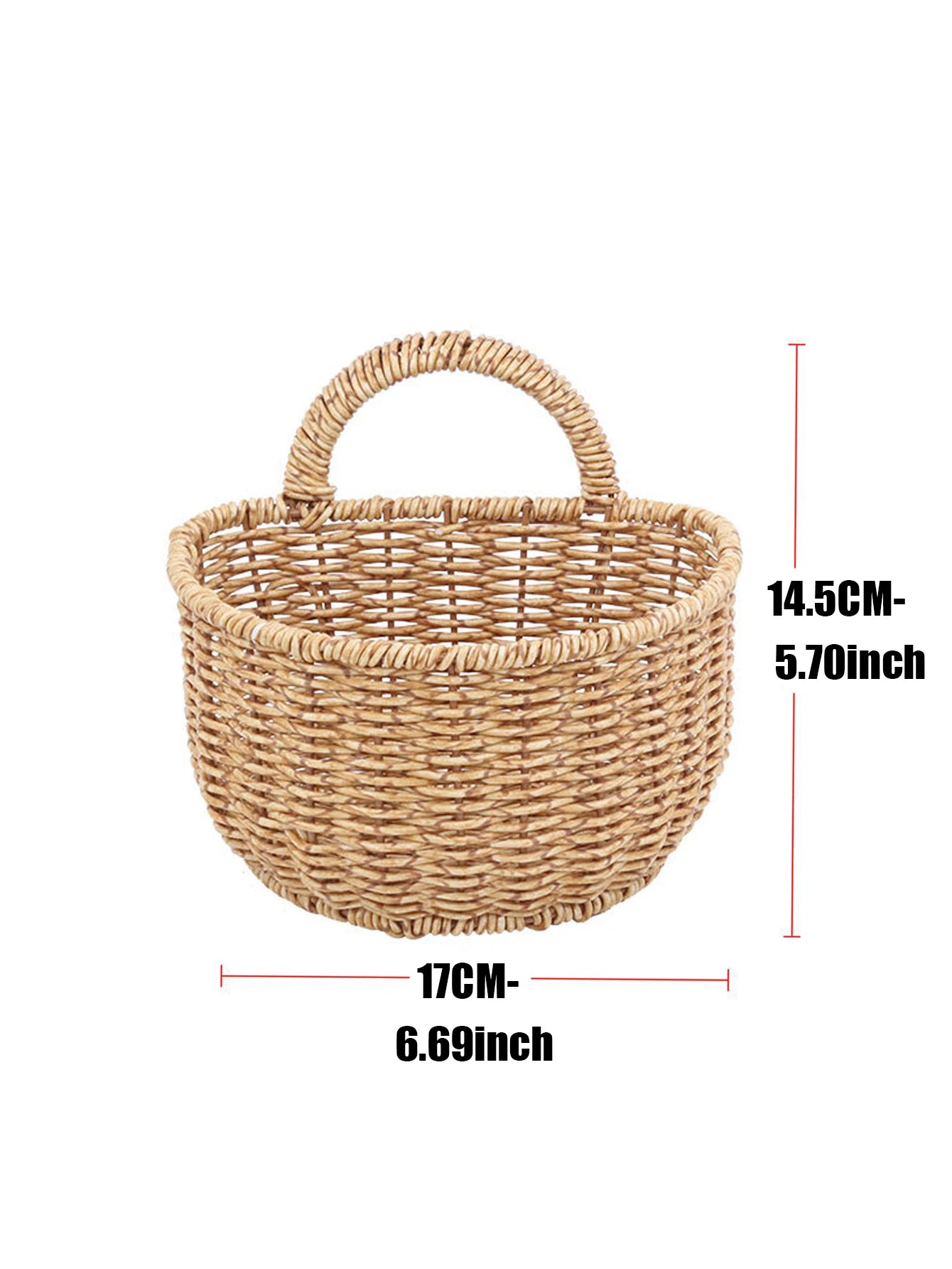 Imitation Rattan Woven Ginger And Garlic Egg Wall Hanging Storage Basket Bathroom Wall Hanging Basket