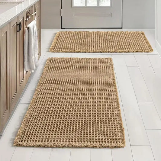 2-Piece Non-Slip Absorbent Floor Mat Set for Bathroom & Home