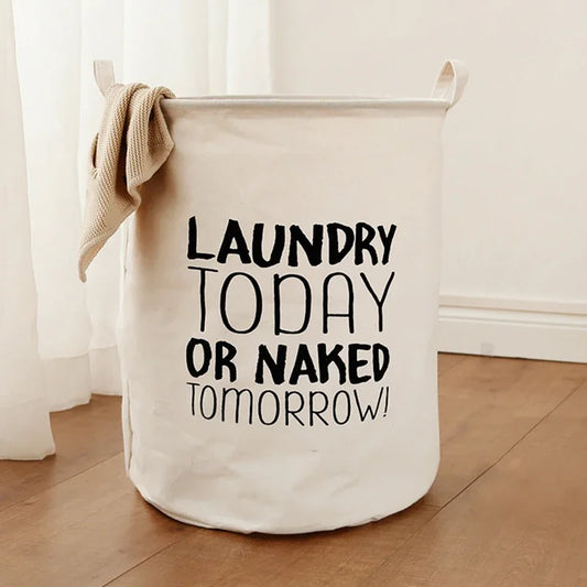 Collapsible Cotton Laundry Basket – Large &amp; Foldable