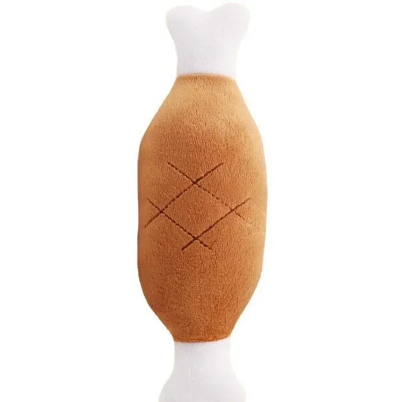 Plush Chicken Leg Dog Toys – Squeaky, Soft, and Fun!