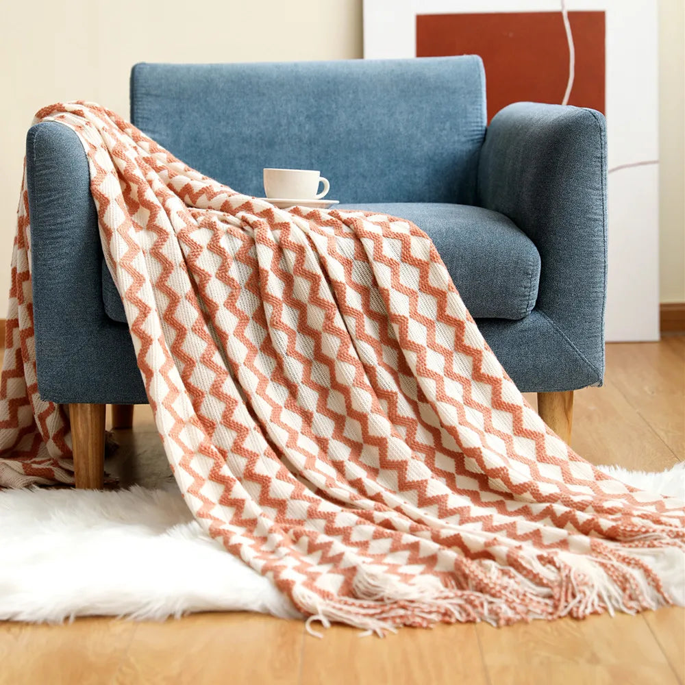 Cozy Knit Throw Blanket – Soft, Lightweight &amp; Travel-Friendly
