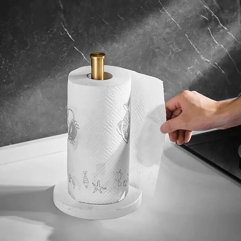 🧻 Marble &amp; Aluminum Paper Towel Holder