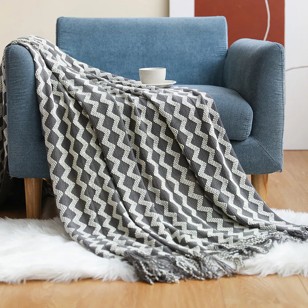 Cozy Knit Throw Blanket – Soft, Lightweight &amp; Travel-Friendly