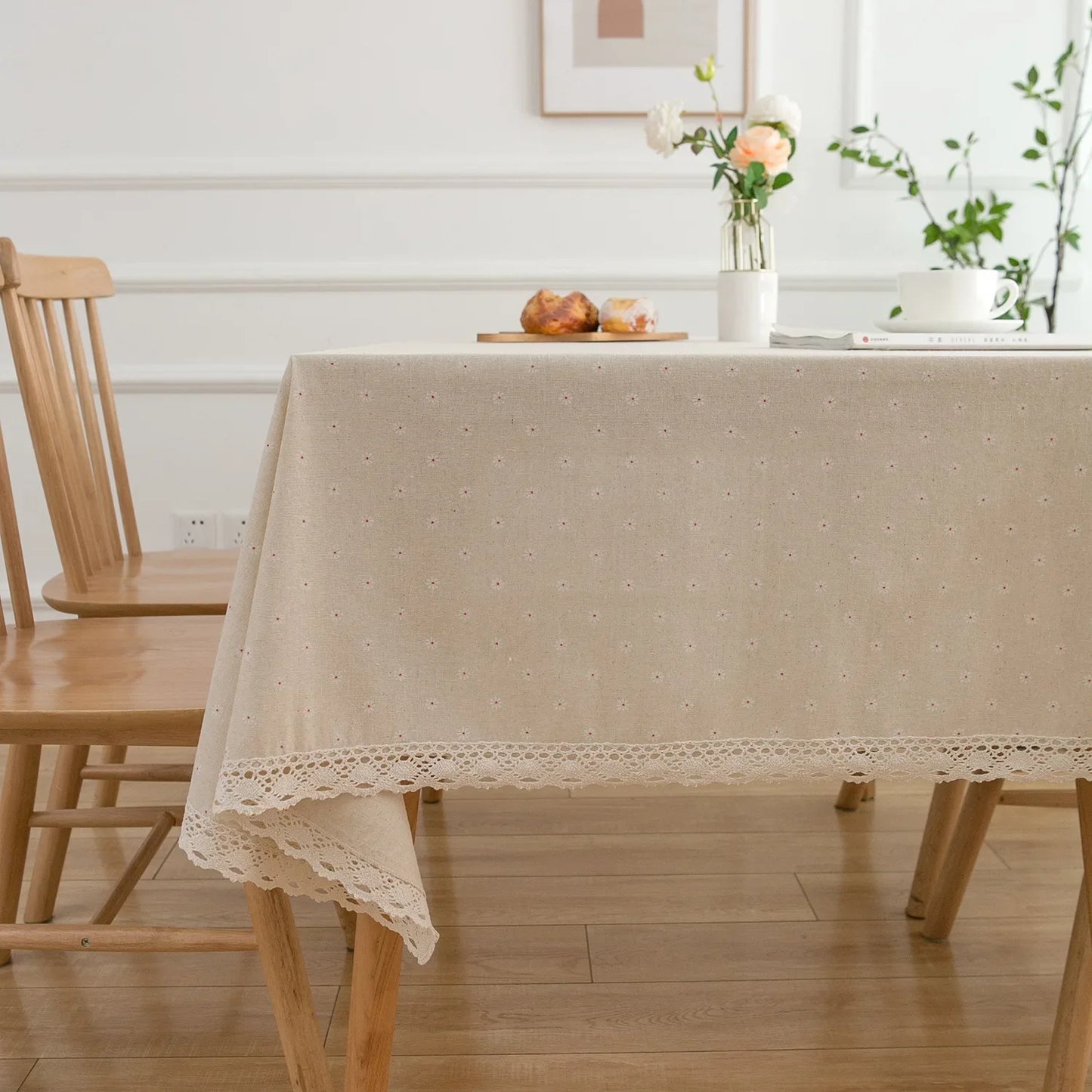 Pastoral Style Plaid Tablecloth – Linen &amp; Cotton Blend