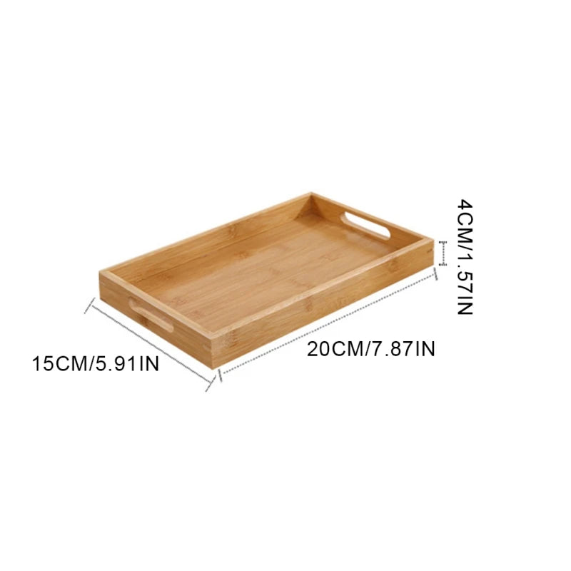 Natural Bamboo Wooden Serving Tray