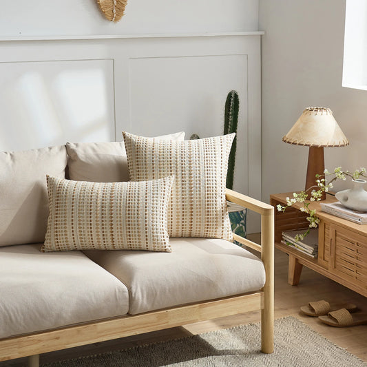 Geometric Cotton Seat &amp; Back Cushion