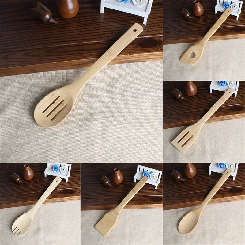 6-Piece Bamboo Kitchen Utensil Set – Eco-Friendly &amp; Durable