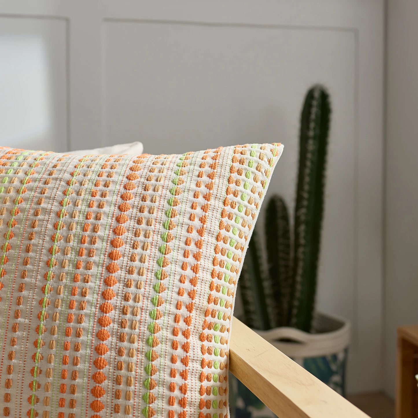 Geometric Cotton Seat &amp; Back Cushion