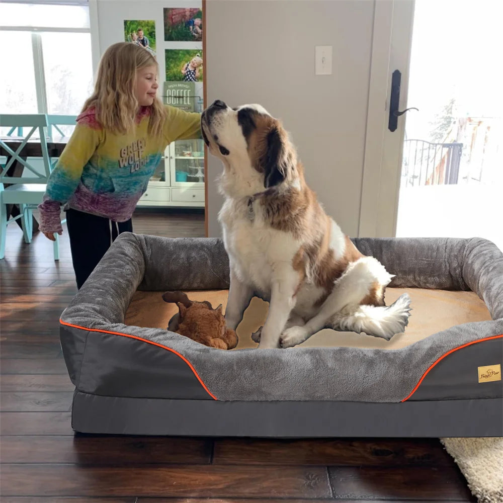 Orthopedic Memory Foam Dog Bed – Washable, Waterproof, Heavy Duty (L to 3XL Sizes)