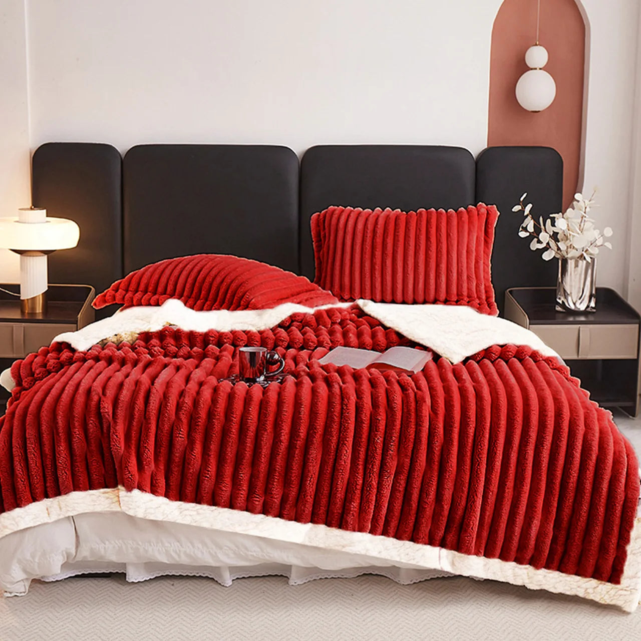 Weighted Fleece Blanket 8 lbs – Ultra Soft Plush Throw for Couch &amp; Bed, All-Season Comfort