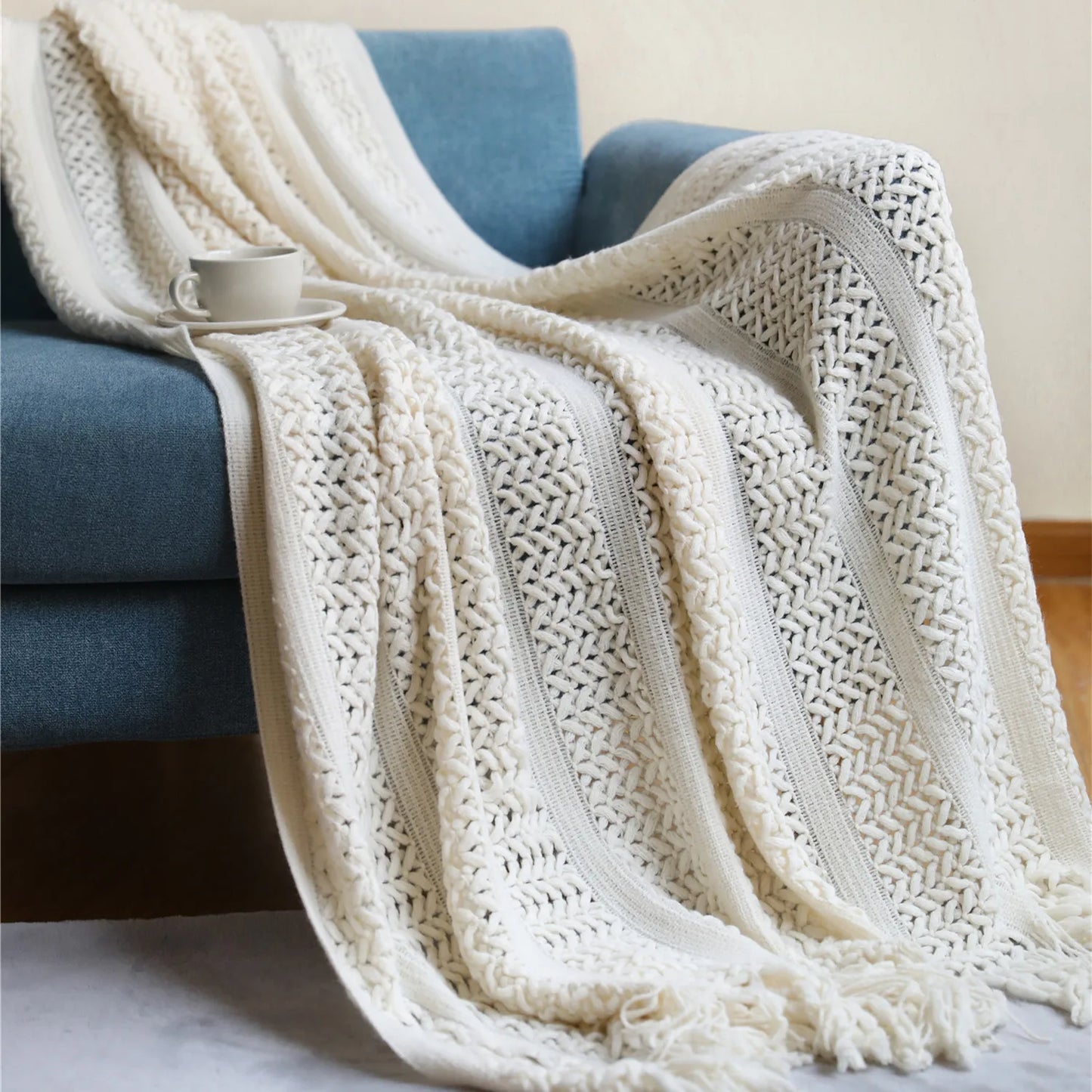 Soft Acrylic Knit Throw Blanket