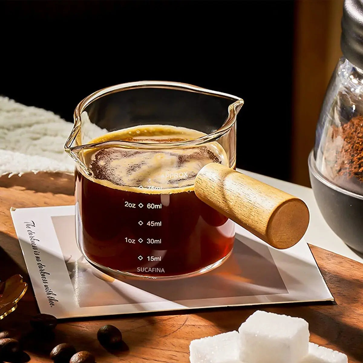75ml Heat-Resistant Glass Espresso Measuring Cup with Handle