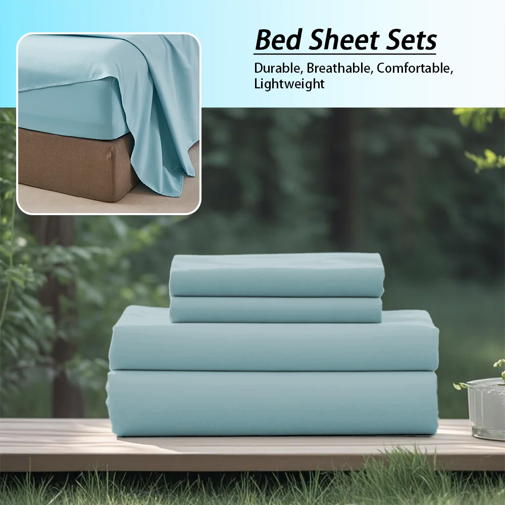 Ultra Soft Microfiber Bedding Set – 4 Piece Solid Color Comforter Set