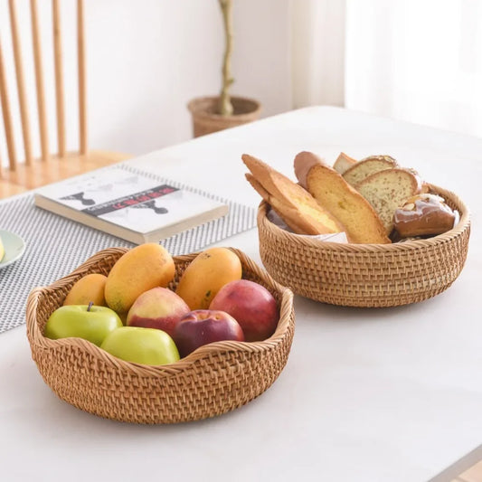 Woven Rattan Fruit Basket – Small, Medium, Large Sizes