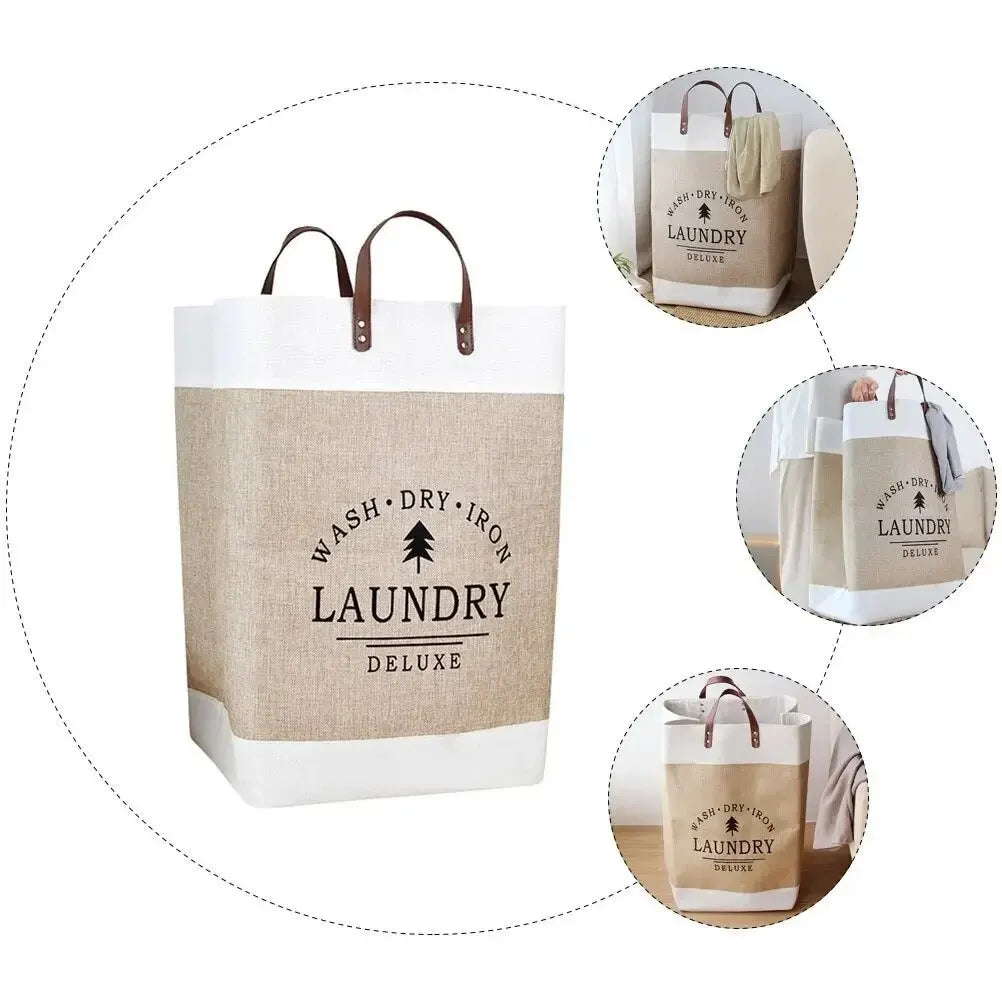 Foldable Cotton Laundry Basket – Classic Style