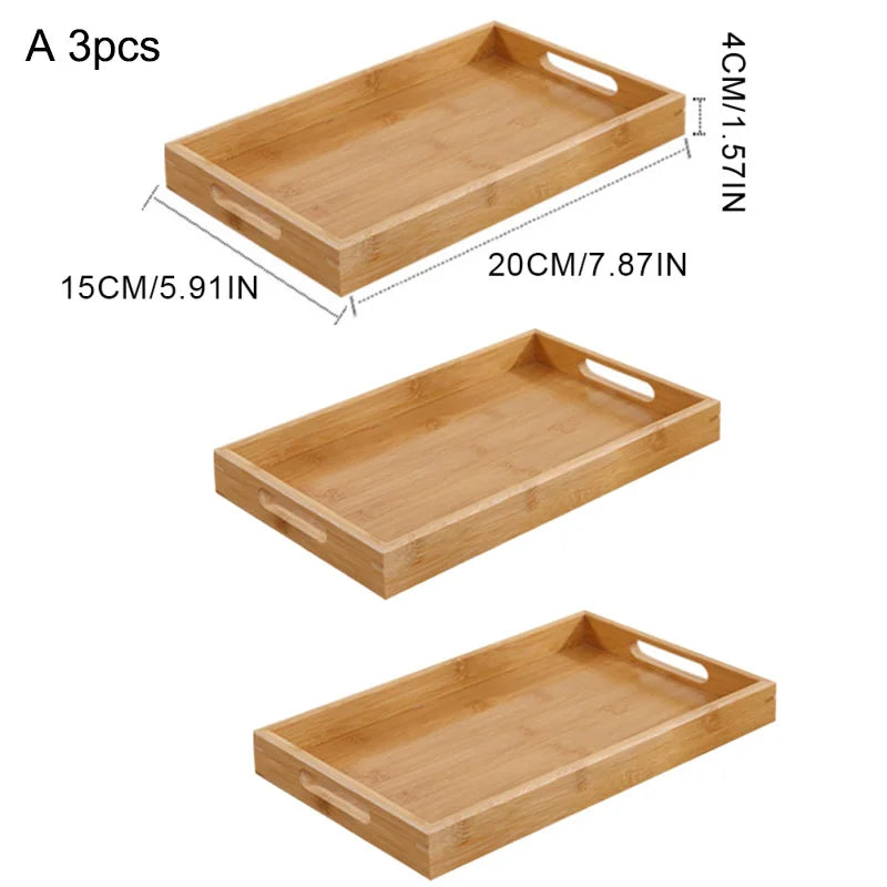 Natural Bamboo Wooden Serving Tray