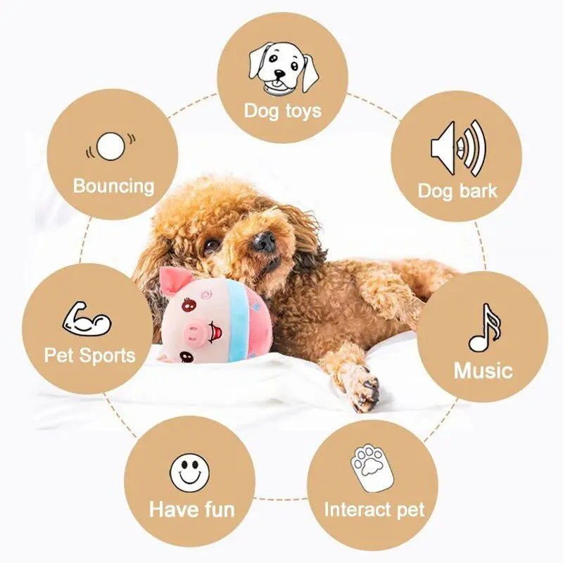 Interactive Bouncing &amp; Squeaking Dog Toy Ball