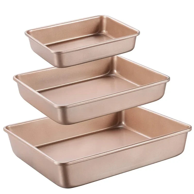 Nordic Gold Carbon Steel Baking Tray Set – 3 Piece Non-Stick Sheet Pan Set