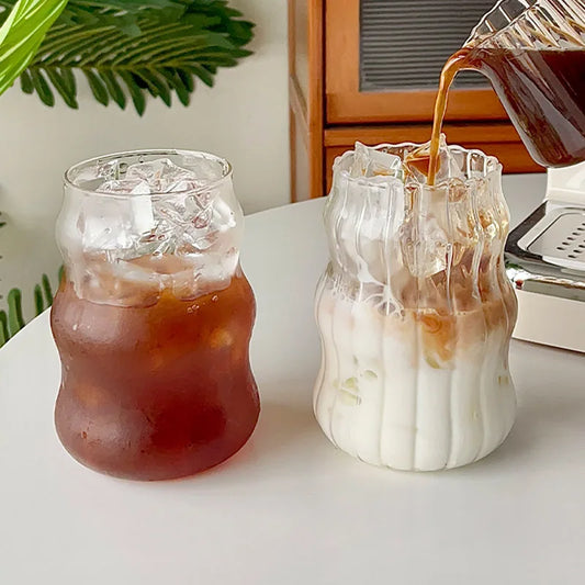 18 oz Heat-Resistant Glass Tumbler – Striped Design