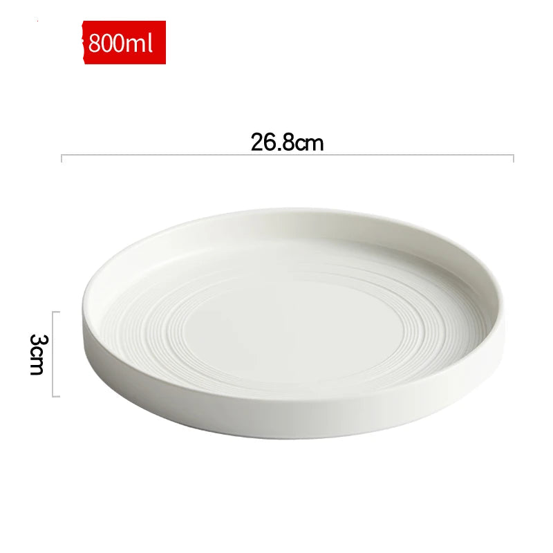 Ceramic Round Plate – Minimalist Design