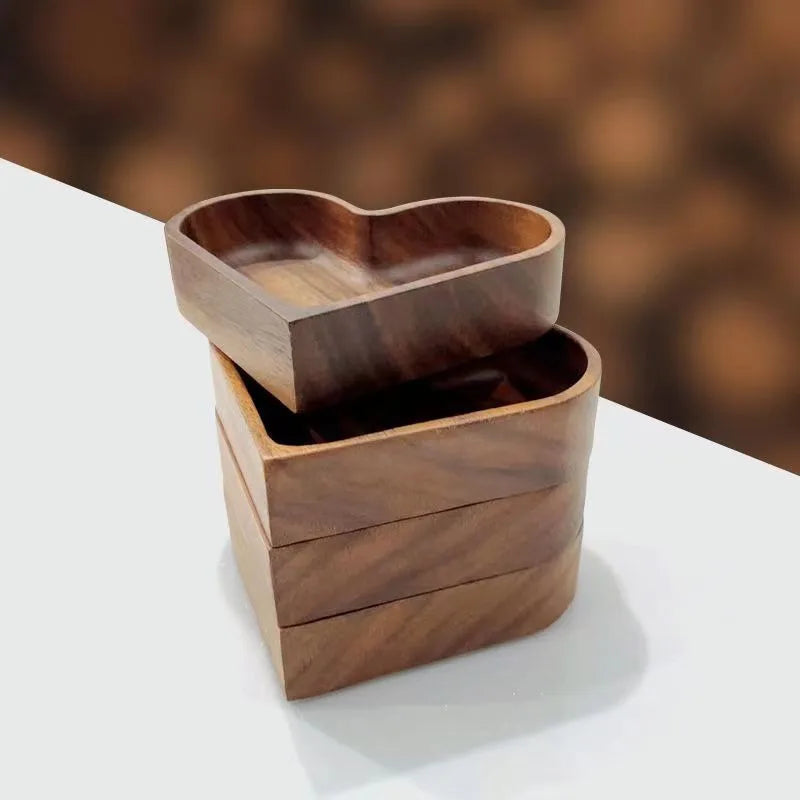 Walnut Wooden Fruit Box – Handcrafted Storage Tray for Snacks &amp; Food