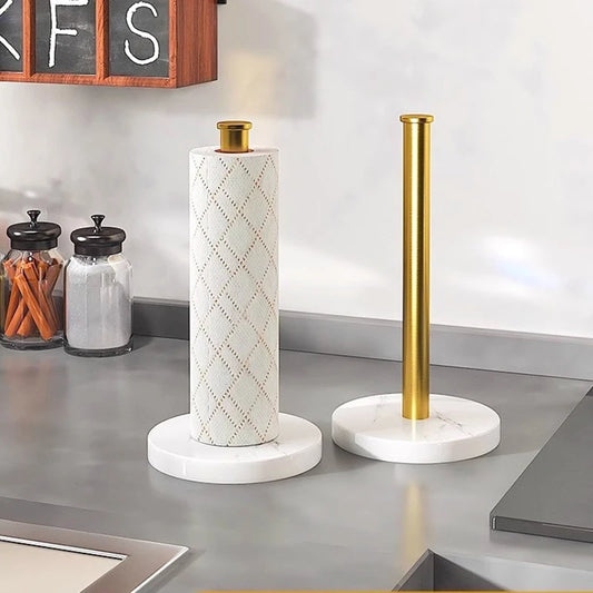 🧻 Marble &amp; Aluminum Paper Towel Holder