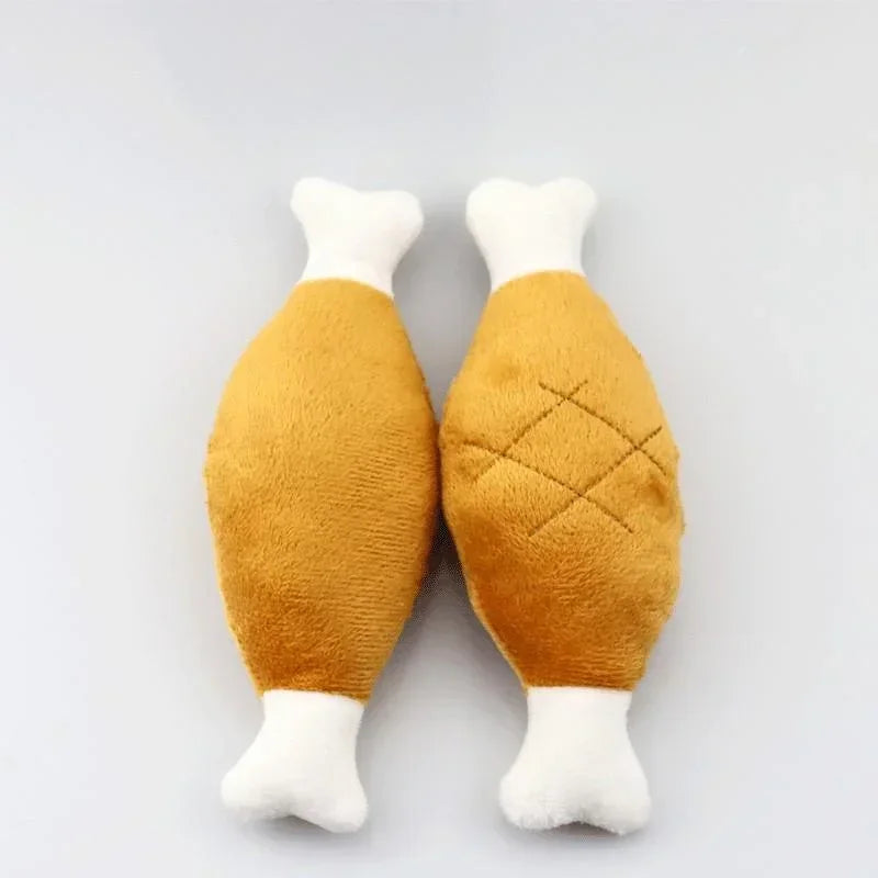 Plush Chicken Leg Dog Toys – Squeaky, Soft, and Fun!