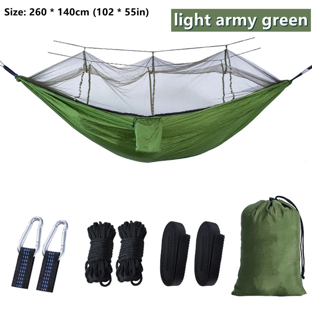 Double Hammock with Mosquito Net – Lightweight Outdoor Camping Swing