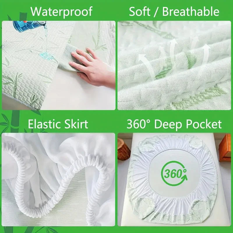 Waterproof Bamboo Mattress Protector – Soft, Breathable &amp; Cooling