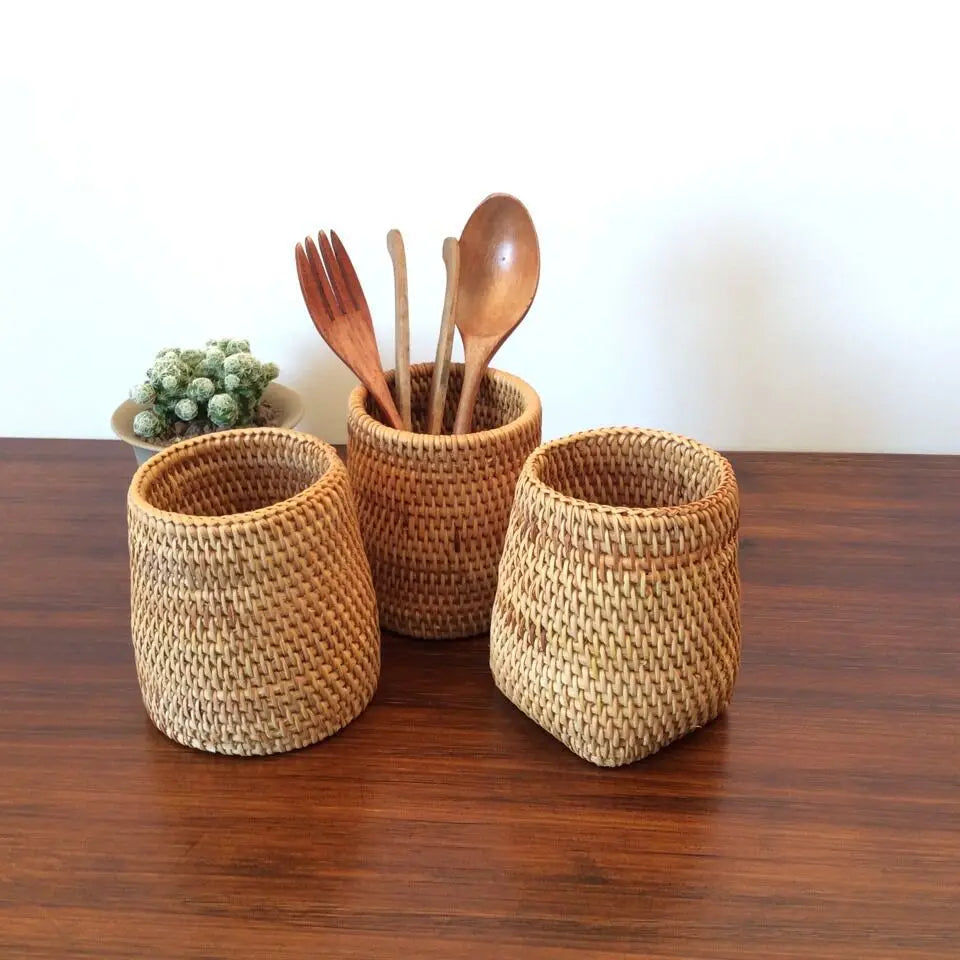 Rattan Storage Basket – Handwoven Autumn Vine Organizer