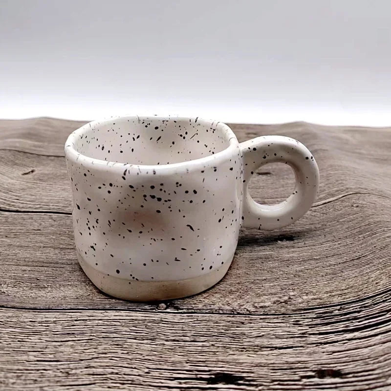 Porcelain Ink-Splash Coffee Mug – Handcrafted Look