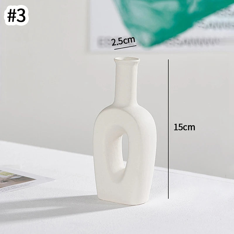 Minimalist Ceramic Vase – Frosted Nordic Style for Home Decor