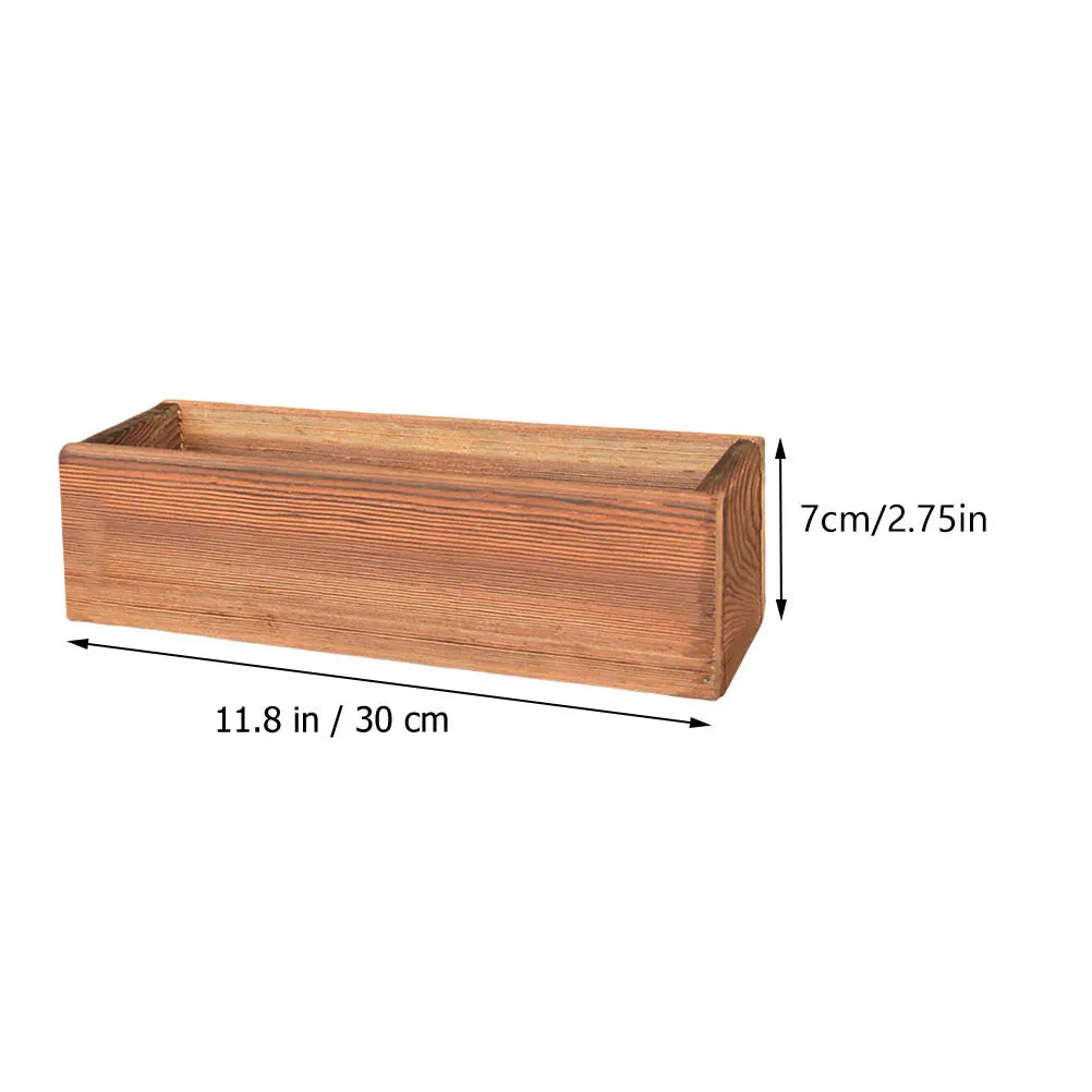 Rustic Wooden Planter Box – 11.8 in, Rectangular Cedar Design