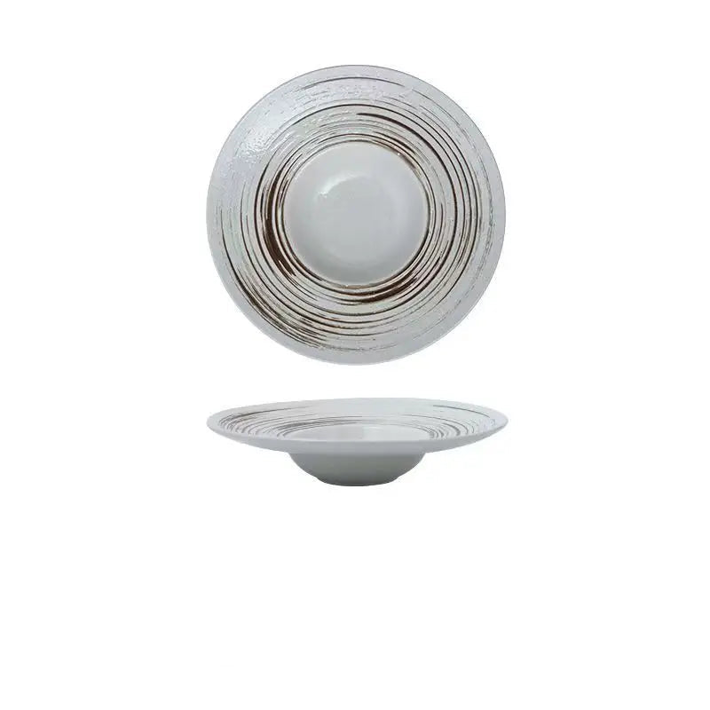 10-Inch Ceramic Straw Hat Plate – Minimalist Dinnerware