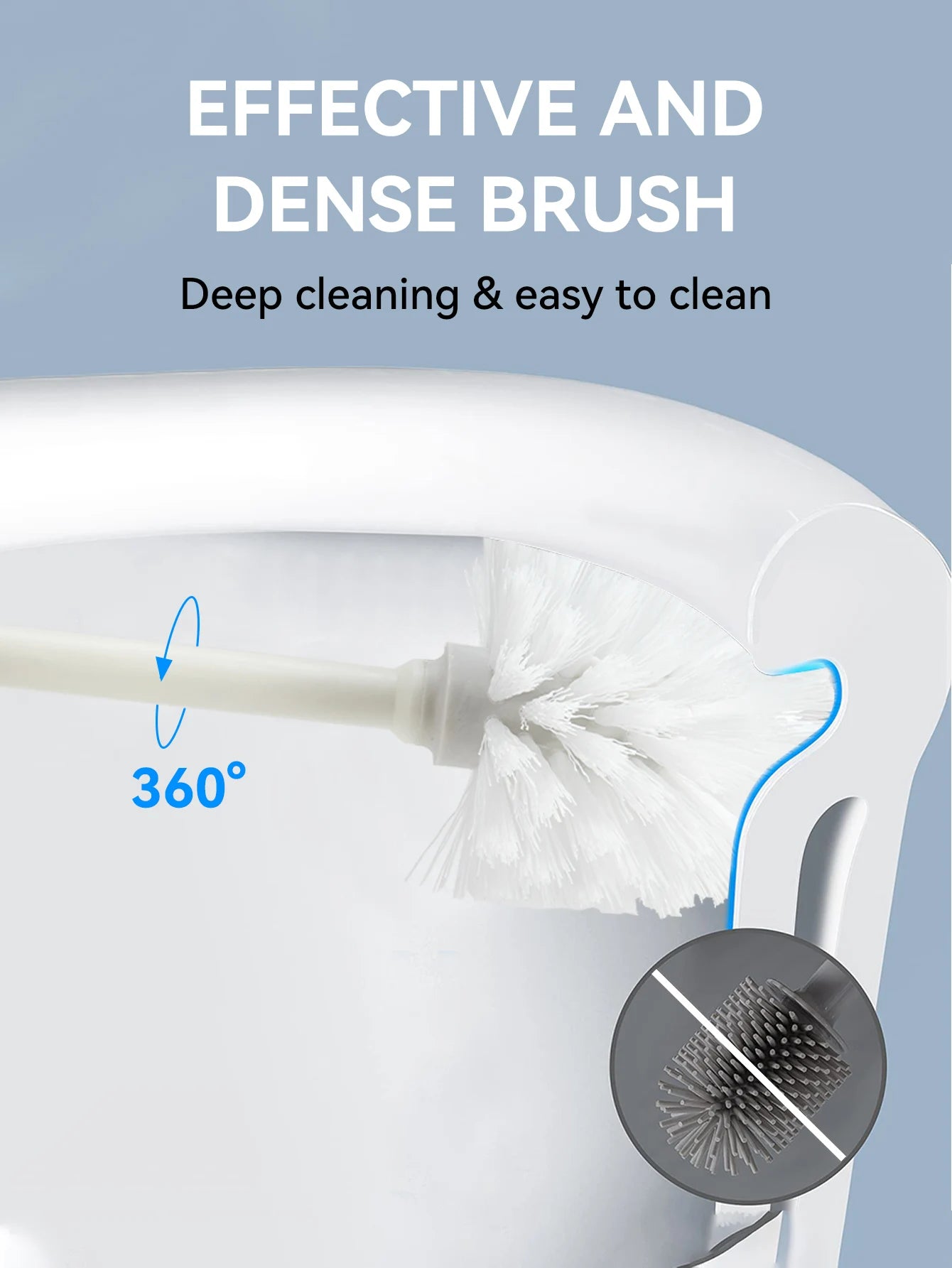 Long Handle Toilet Brush with Standing Base