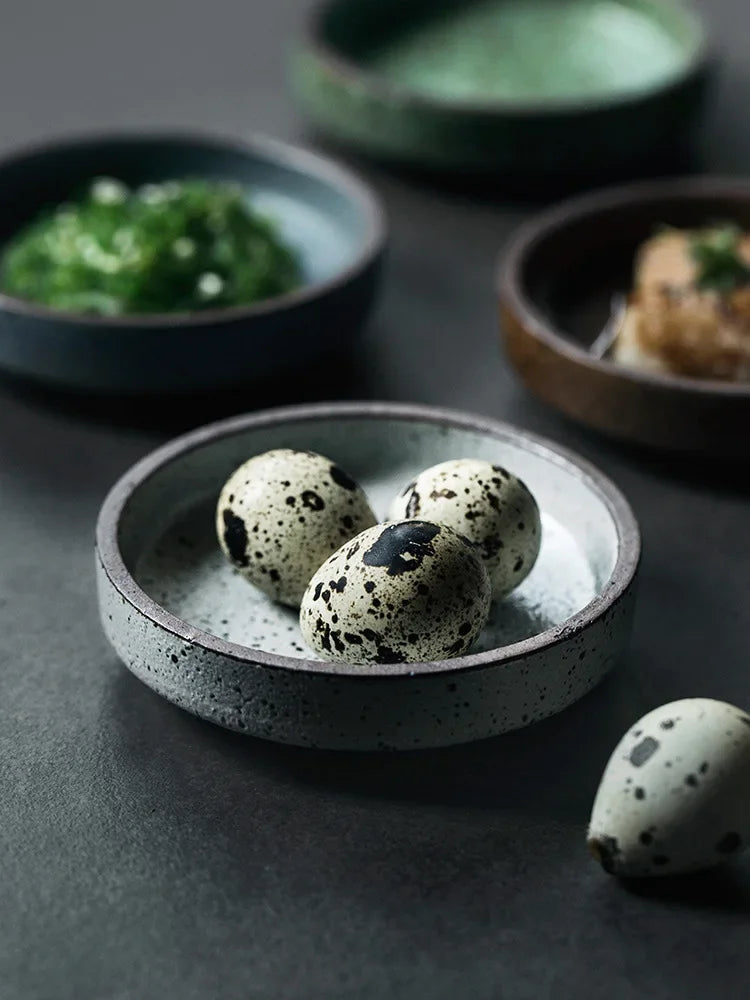 Retro Ceramic Round Sauce Dish Hot Pot