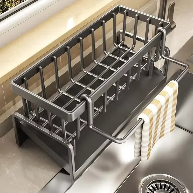 Compact Plastic Sponge Holder for Kitchen Sink – Drip-Dry Design