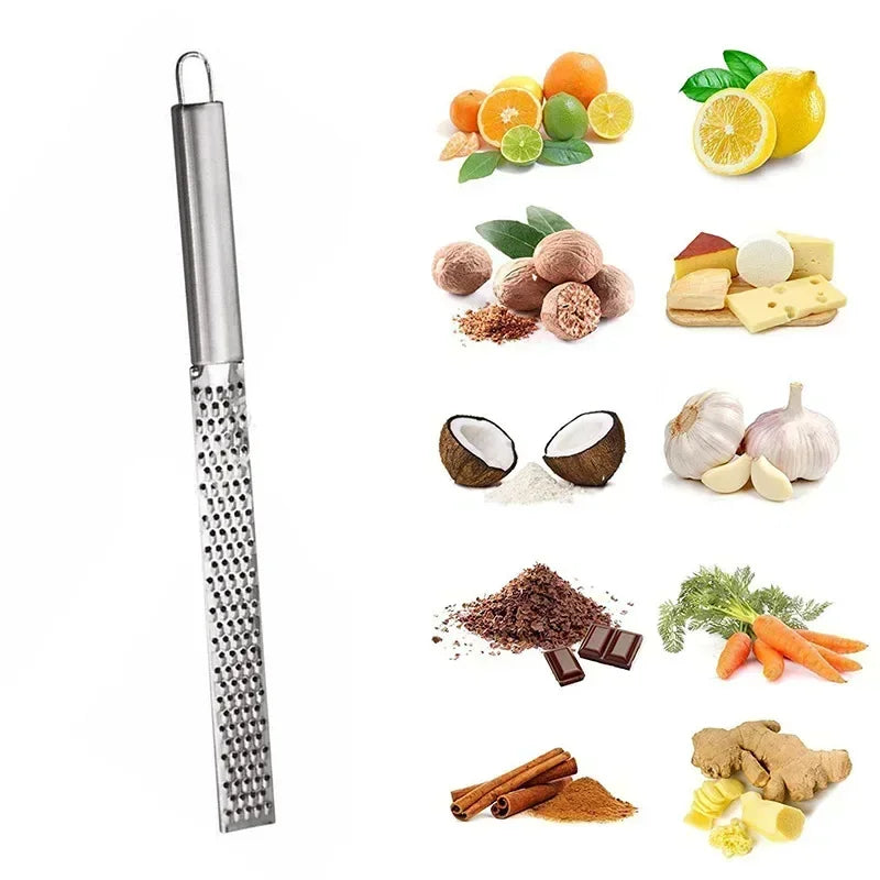 Stainless Steel Flat Zester & Grater – Long Handle Citrus, Cheese & Vegetable Grater