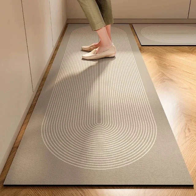 Modern Suede Printed Rug – Washable Floor Mat for Living Room, Kitchen, or Bathroom