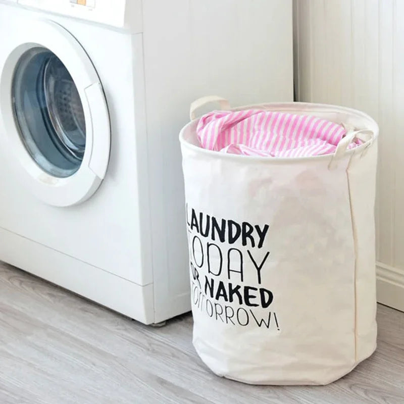 Collapsible Cotton Laundry Basket – Large &amp; Foldable