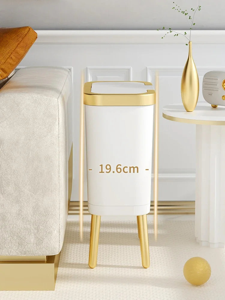 Slim Press-Top Trash Bin with High Legs