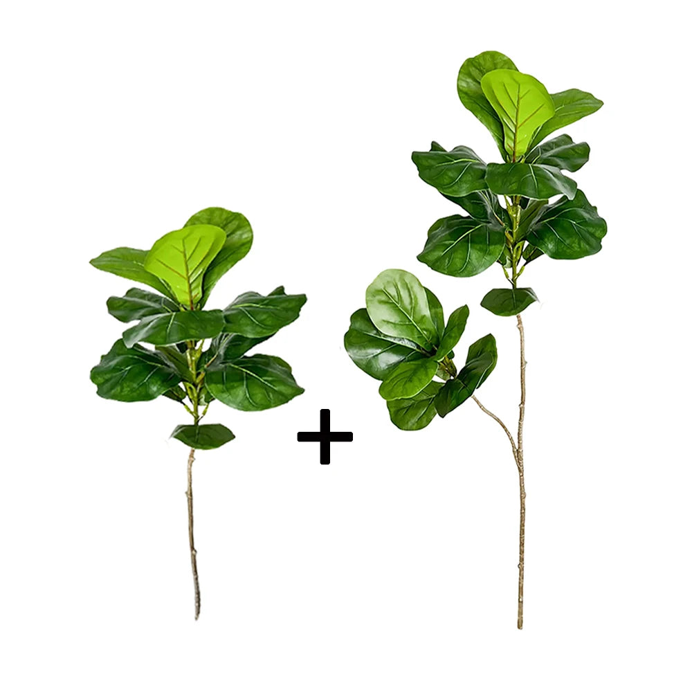 Artificial Fiddle Leaf Ficus Tree – 27.5" to 53" Faux Tropical Floor Plant