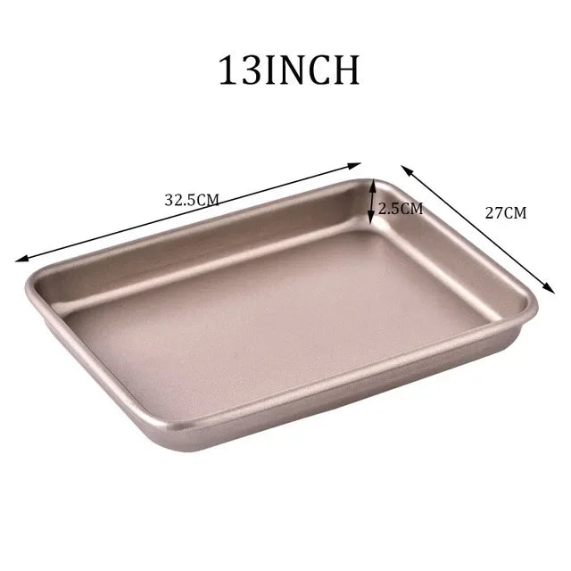 Nordic Gold Carbon Steel Baking Tray Set – 3 Piece Non-Stick Sheet Pan Set