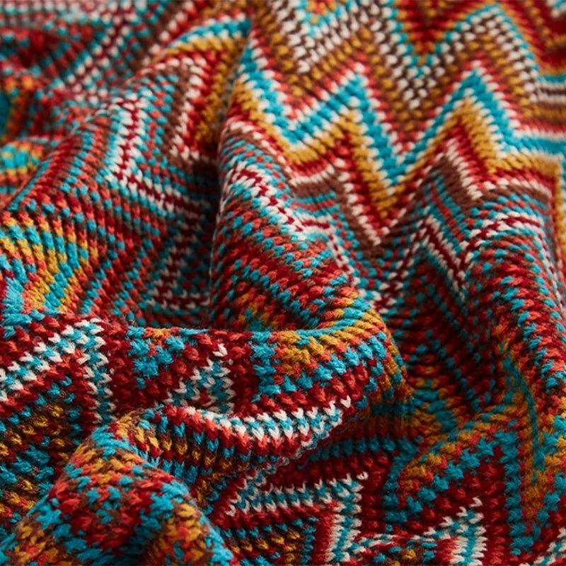 Boho Woven Aztec Throw Blanket