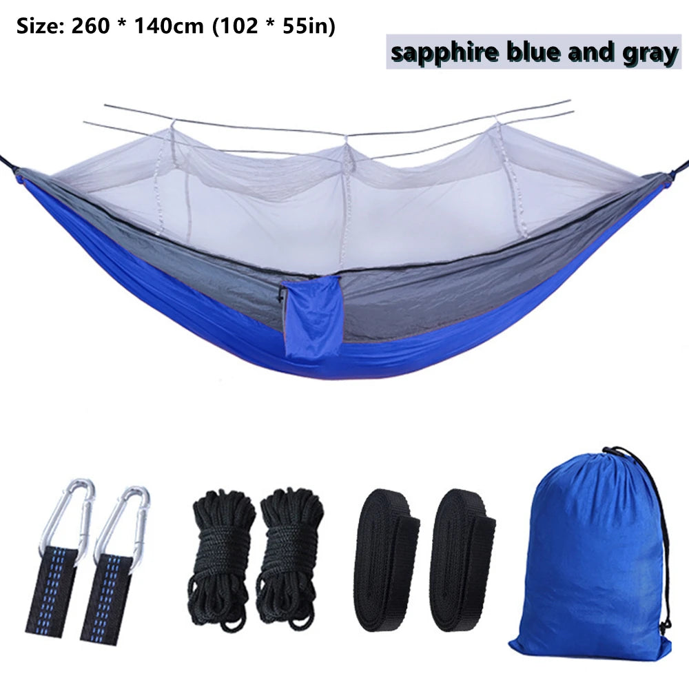 Double Hammock with Mosquito Net – Lightweight Outdoor Camping Swing