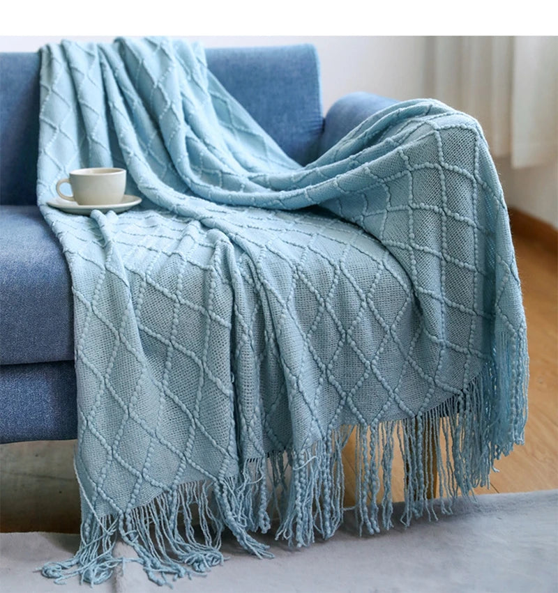 Cozy Knit Throw Blanket – Soft, Lightweight &amp; Travel-Friendly